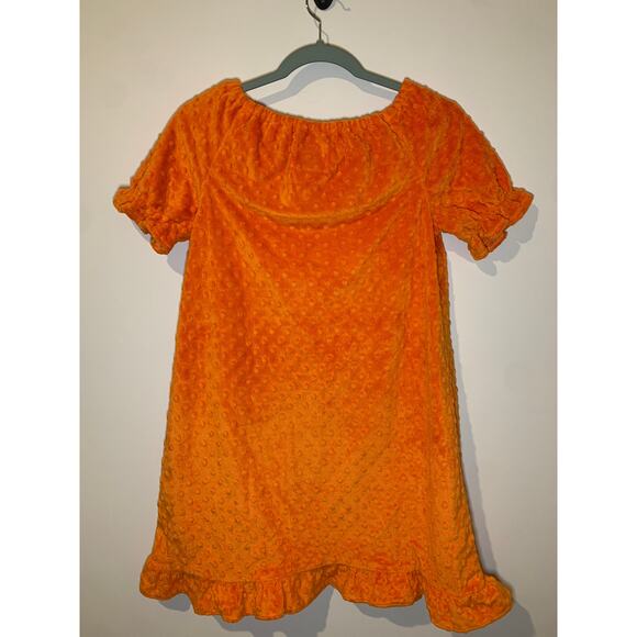 Whimsy Wear Girls Orange Clemson Tigers Dress Fuzzy Velour Size 10 Tiger Paw - Picture 5 of 6